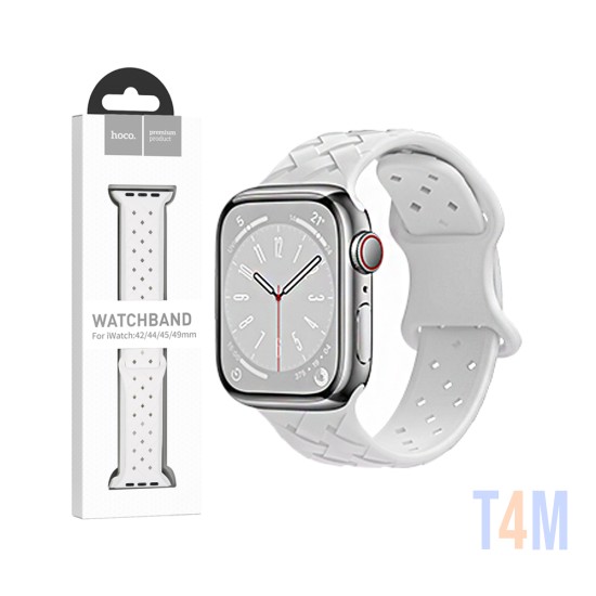 Bracelete padrão de bambu Hoco para iWatch WA16 42/44/45/49mm Branco